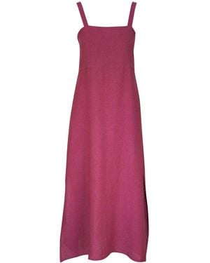 Antonelli Sleeveless Linen Midi Dress - Purple