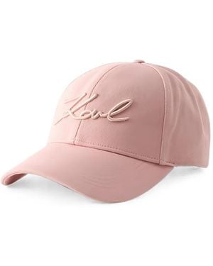 KARL LAGERFELD K Signature Baseball Cap - Pink