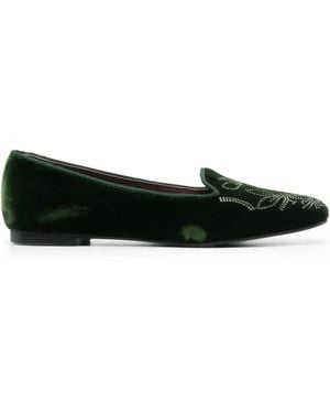 10 Corso Como Studded Velvet Ballerina Shoes - Black