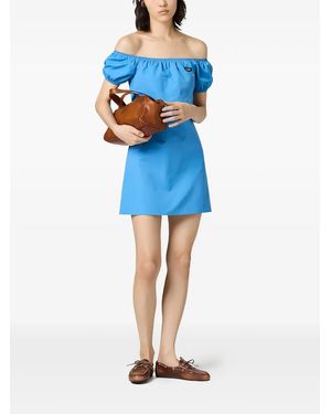 Miu Miu Short Boat Neck Mc Dress - Blue