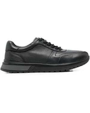 SERGIO MORETTI FIRENZE Panelled Leather Trainers - Black
