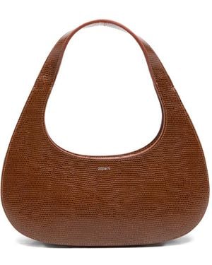 Coperni Lizard-Print Slim Swipe Shoulder Bag - Brown
