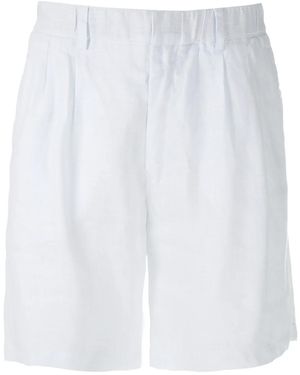 Handred Leinenshorts Mit Bundfalten - Weiß