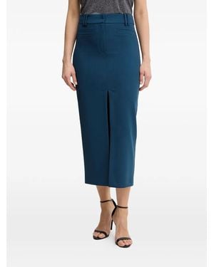 Patrizia Pepe Slit Midi Skirt - Blue