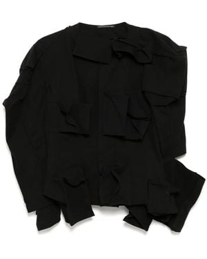 Yohji Yamamoto Twill Draped-Sleeves Jacket - Black