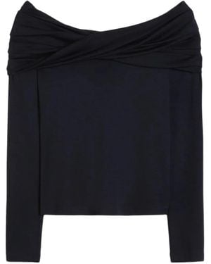 Max Mara Off-The-Shoulder Long-Sleeve Top - Black