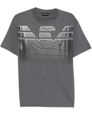 Emporio Armani T-Shirt À Logo Imprimé - Grey