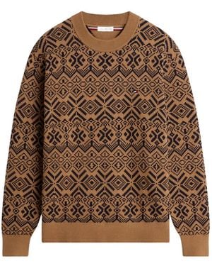 Tommy Hilfiger Intarsia-Knit Jumper - Brown
