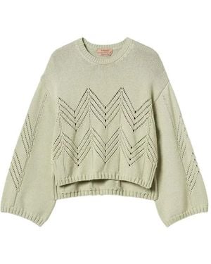 Twinset Wool-Blend Jumper With Chevron Pattern - Green