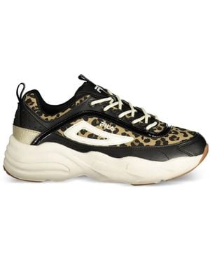Fila Baskets À Imprimé Léopard - Black