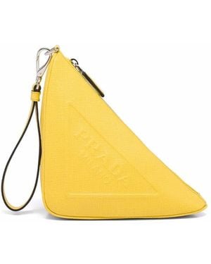 Prada Dreieckige Clutch - Gelb