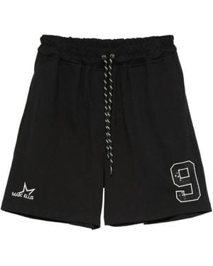 Marc Ellis Drawstring-Waist Logo-Patch Shorts - Black