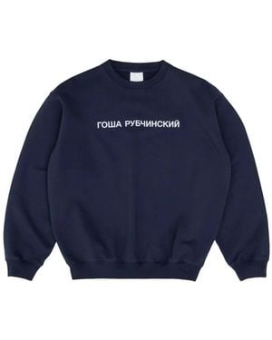 Gosha Rubchinskiy Logo-Print Jumper - Blue