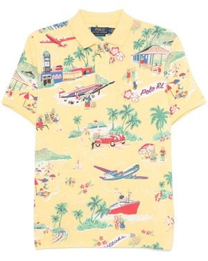 Polo Ralph Lauren Illustration-Print Polo Shirt - Yellow