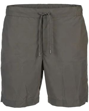 Fedeli Drawstring-Waist Swim Shorts - Gray