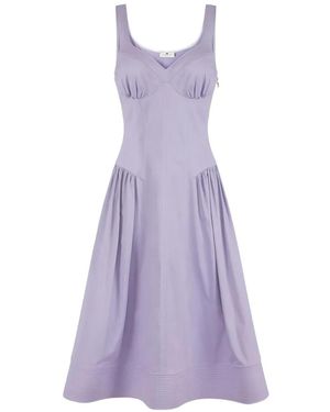 Elisabetta Franchi Stretch Cotton Dress - Purple