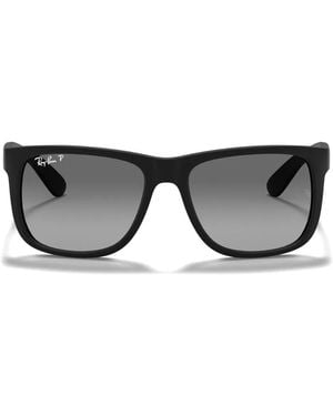 Ray-Ban Justin Rectangle-Frame Sunglasses - Gray