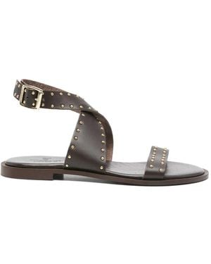 Thera's Studded Criss-Cross Sandals - White