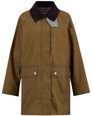 Barbour Check-Detail Coat - Brown