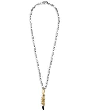 Philipp Plein Plein Bullet Skull-Pendant Necklace - White