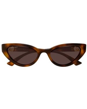 Gucci Interlocking G Cat-Eye Sunglasses - Brown