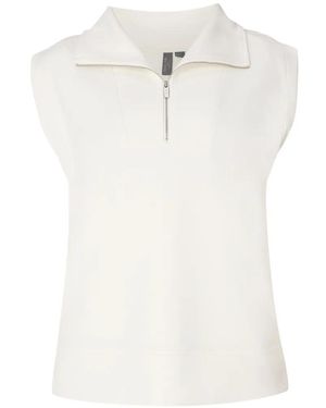 Sweaty Betty Sand Wash Quarter-Zip Sleeveless Top - White