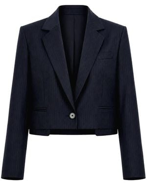 WE-AR4 The Bar Pinstripe-Pattern Jacket - Blue