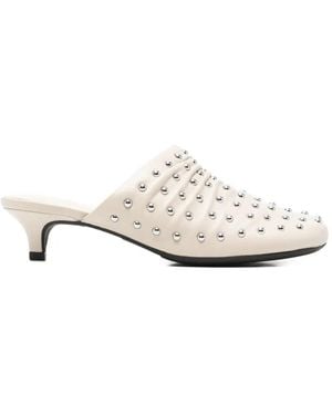 Ash Eloise Mules Mit Nietendetail - Weiß