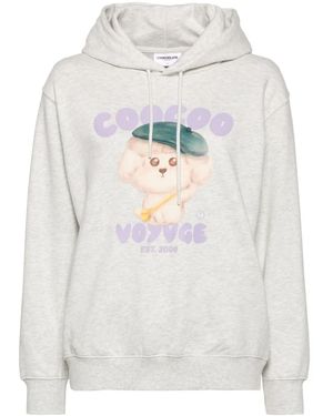 Chocoolate Graphic-Print Hoodie - Gray