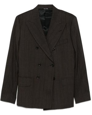 Reveres 1949 Pinstripe Double-Breasted Suit - Black