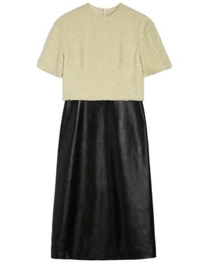 Jil Sander Beaded Short-Sleeve Dress - White