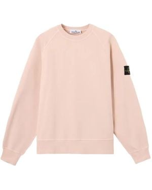 Stone Island Crew-Neck Long-Sleeve Sweatshirt - Pink
