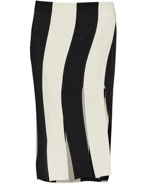 Entire studios Striped Midi Skirt - Black