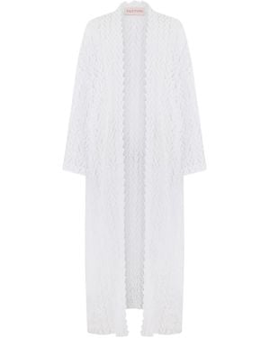 Valentino Garavani Long-Sleeve Lace Kimono - Bianco