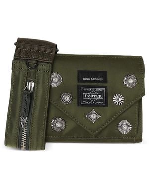 Toga Borsa Messenger Mini Con Borchie - Verde