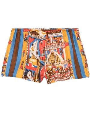 Bode Shorts mit Manhattan Island-Print - Weiß