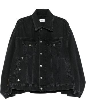Haikure Button-Fastening Denim Jacket - Black