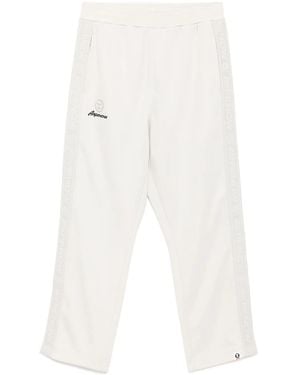 Aape By A Bathing Ape Moonface-Logo Track Trousers - White