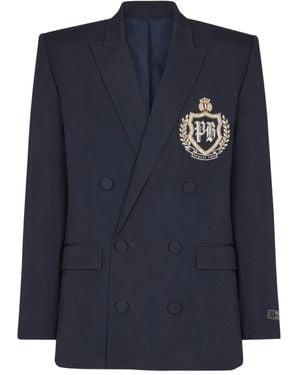 Balmain Double-Breasted Blazer - Blue