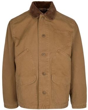 Filson Corduroy-Collar Patch-Pocket Jacket - Brown