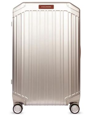 Piquadro Aluminium Four-Wheel Luggage - Natural