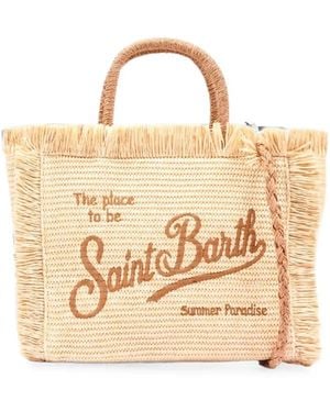MC2 Saint Barth Colette Embroidered Tote Bag - Natural