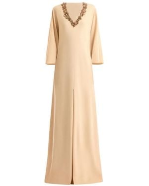 Gemy Maalouf Bead-Embellished Kaftan - Natural