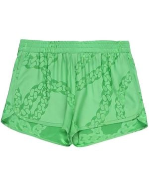 Stella McCartney Mid-Rise Satin Finish Shorts - Green