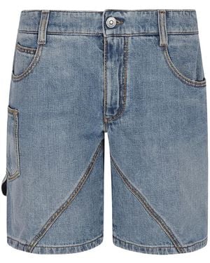 Ermanno Scervino Panelled Denim Shorts - Blue