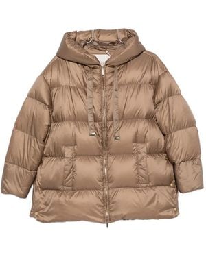 Max Mara The Cube Hooded Puffer Jacket - Natural