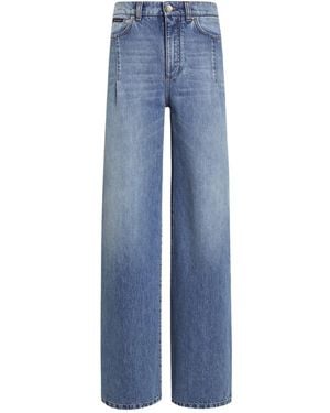 Dolce & Gabbana Pleat-Detail Jeans - Blue