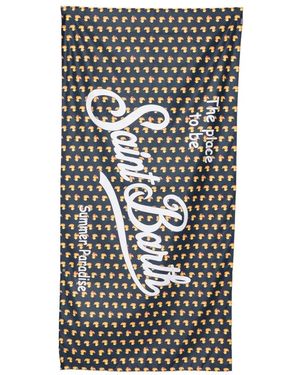 MC2 Saint Barth Aidan Duck-Print Logo-Print Beach Towel - Grey