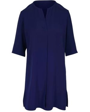 Peter Cohen V-Neck Mini Dress - Blue