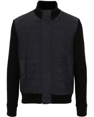 Herno Nylon And Wool Bomber Jacket - Black